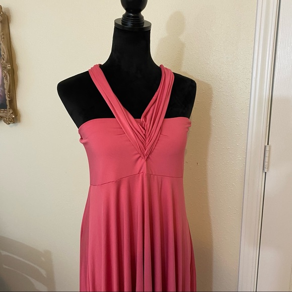 Convertible Dress Skirt pink waist 30”elastic waist strapless belted - Picture 2 of 8